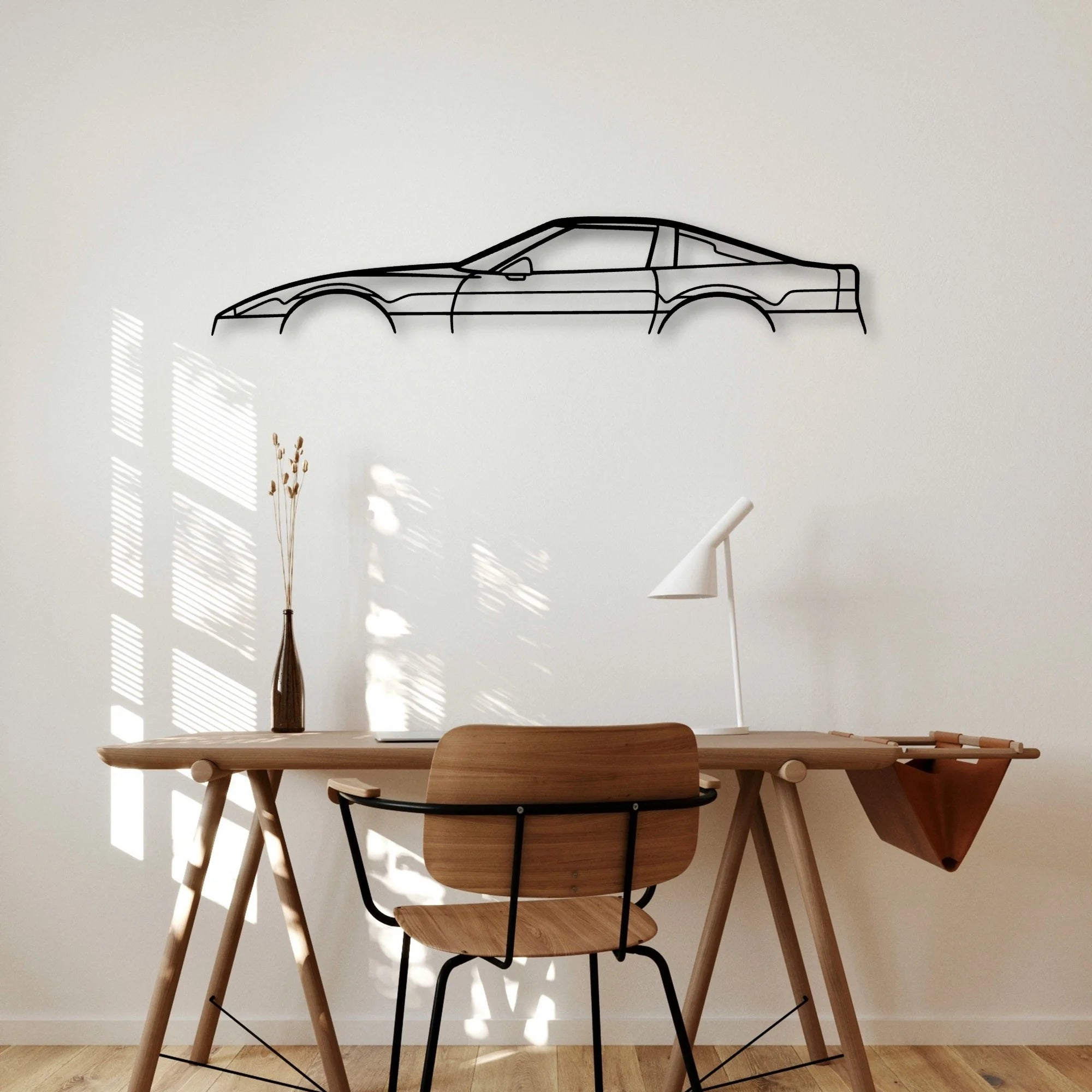C4 2 Classic Silhouette Metal Wall Art - Automotive Garage Decor