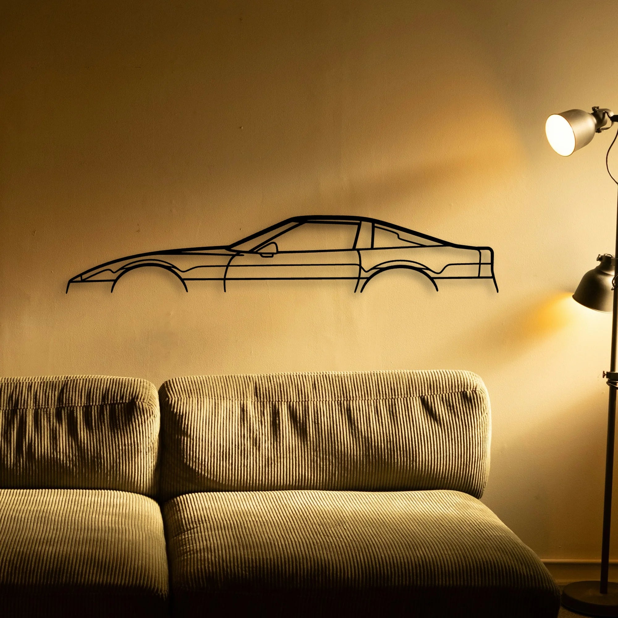 C4 2 Classic Silhouette Metal Wall Art - Automotive Garage Decor