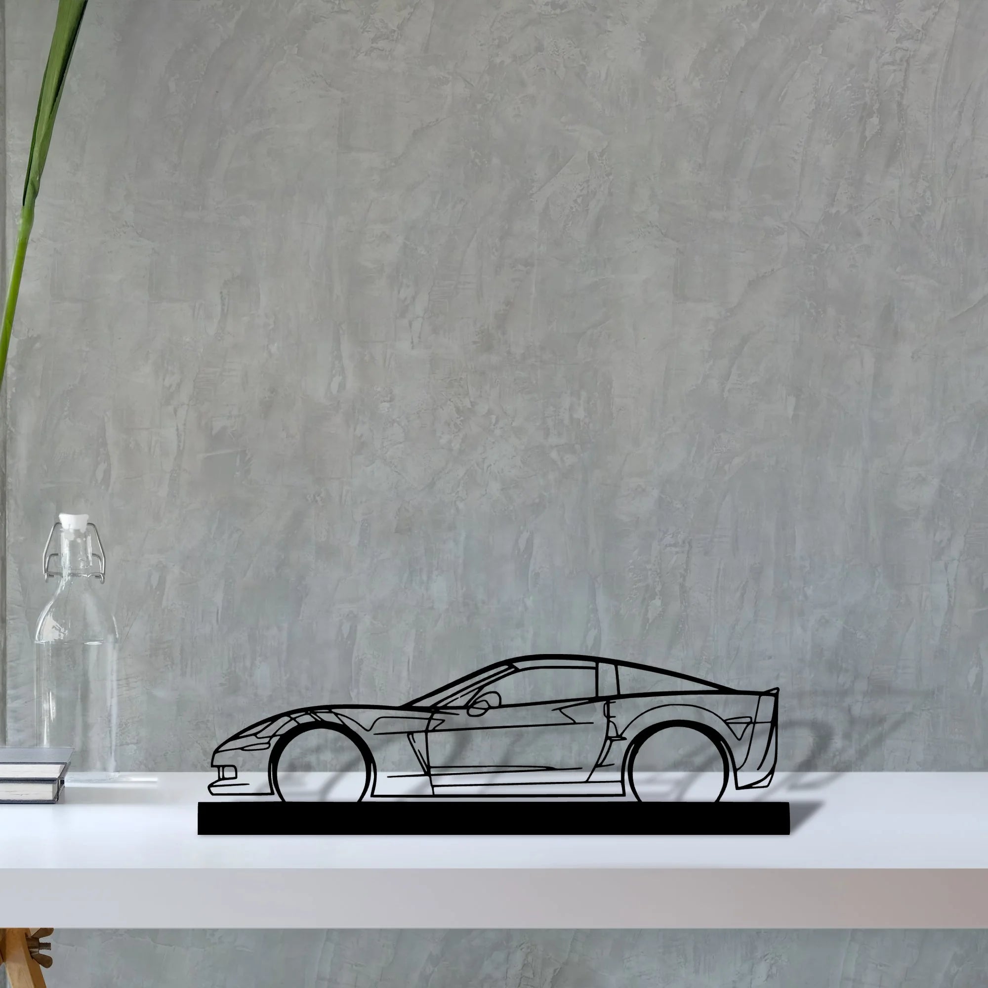 c6-z06 Silhouette Metal Art Stand - Aero Silhouette