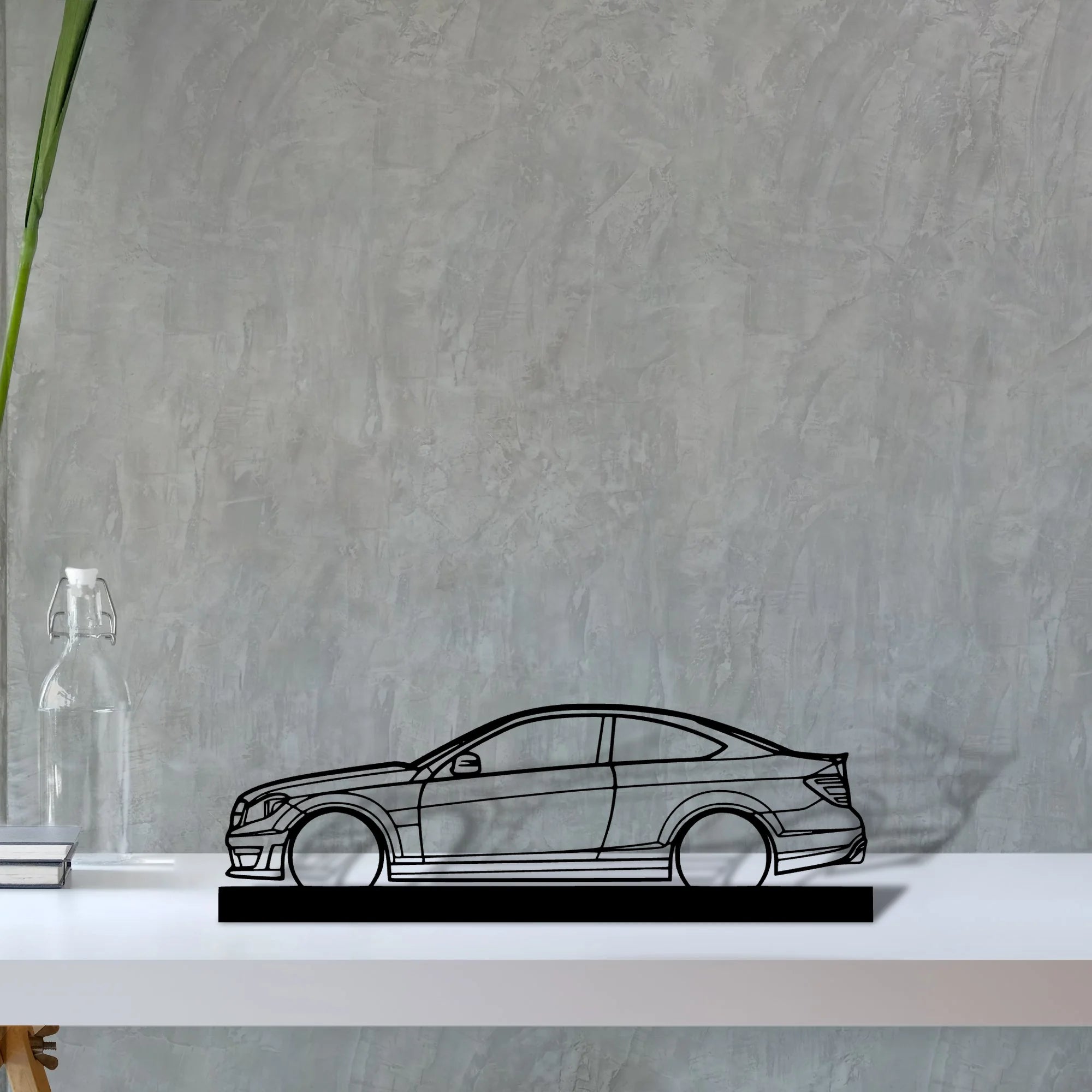 c63-amg Silhouette Metal Art Stand - Aero Silhouette