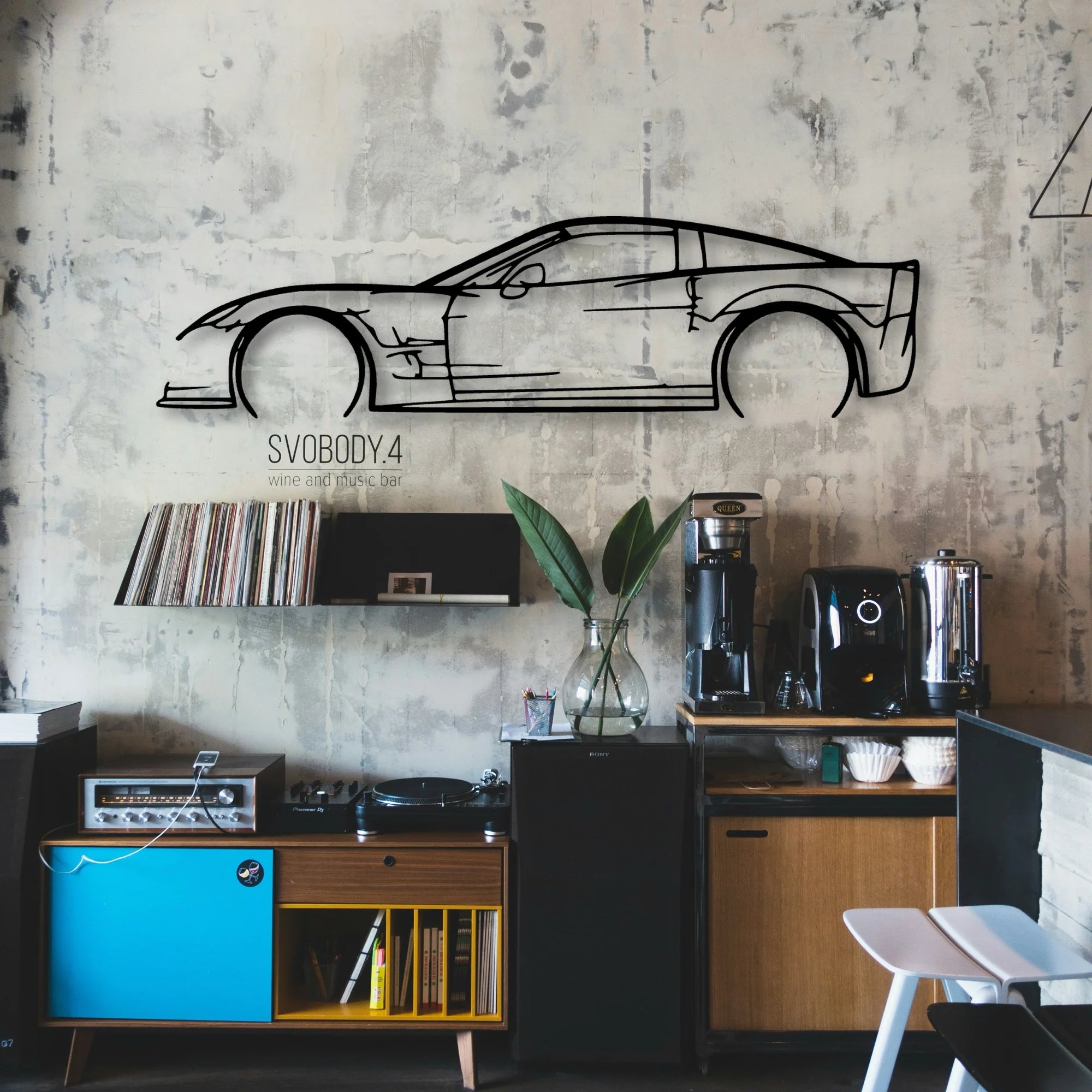 C6 ZR1 2 Classic Silhouette Metal Wall Art - Automotive Garage Decor
