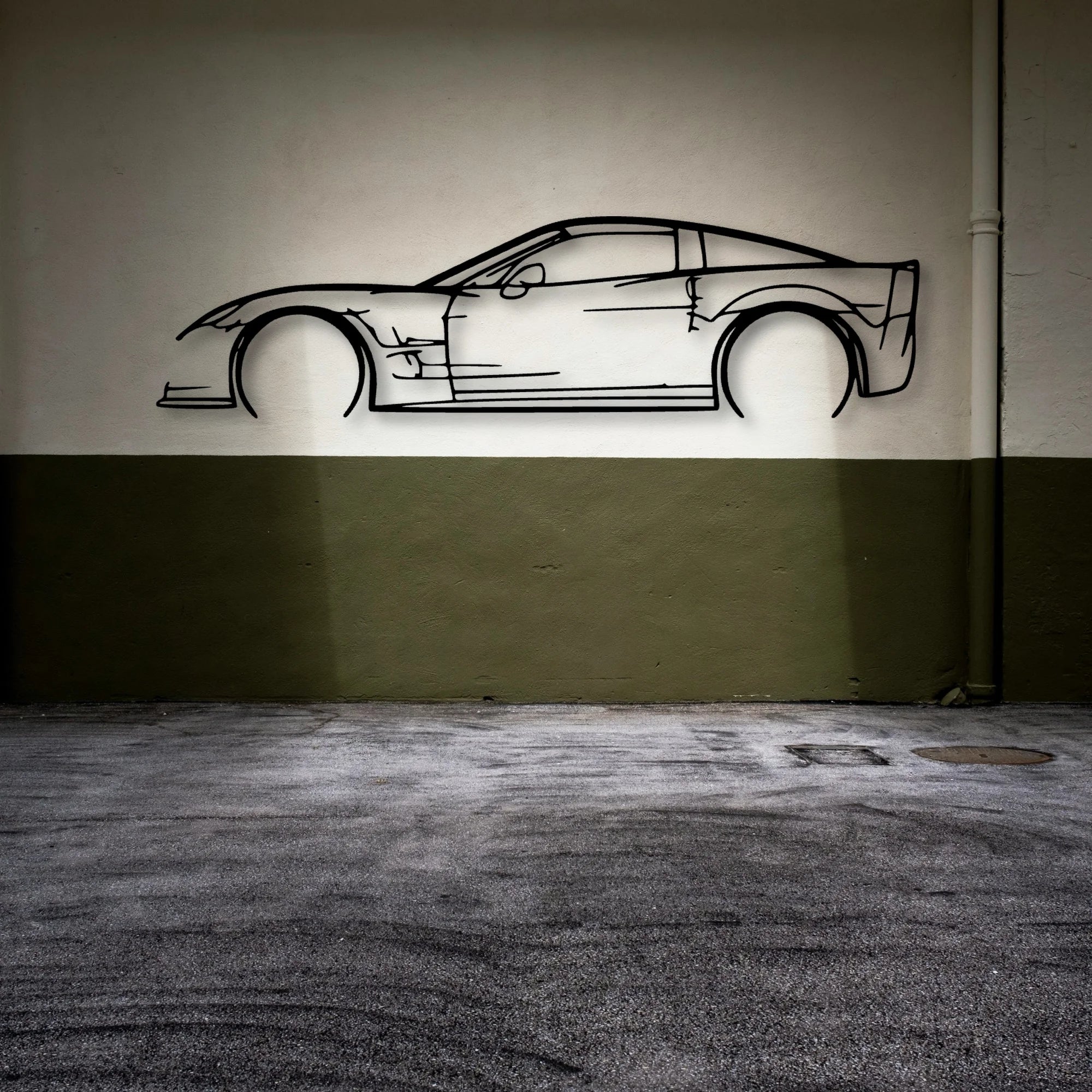 C6 ZR1 2 Classic Silhouette Metal Wall Art - Automotive Garage Decor