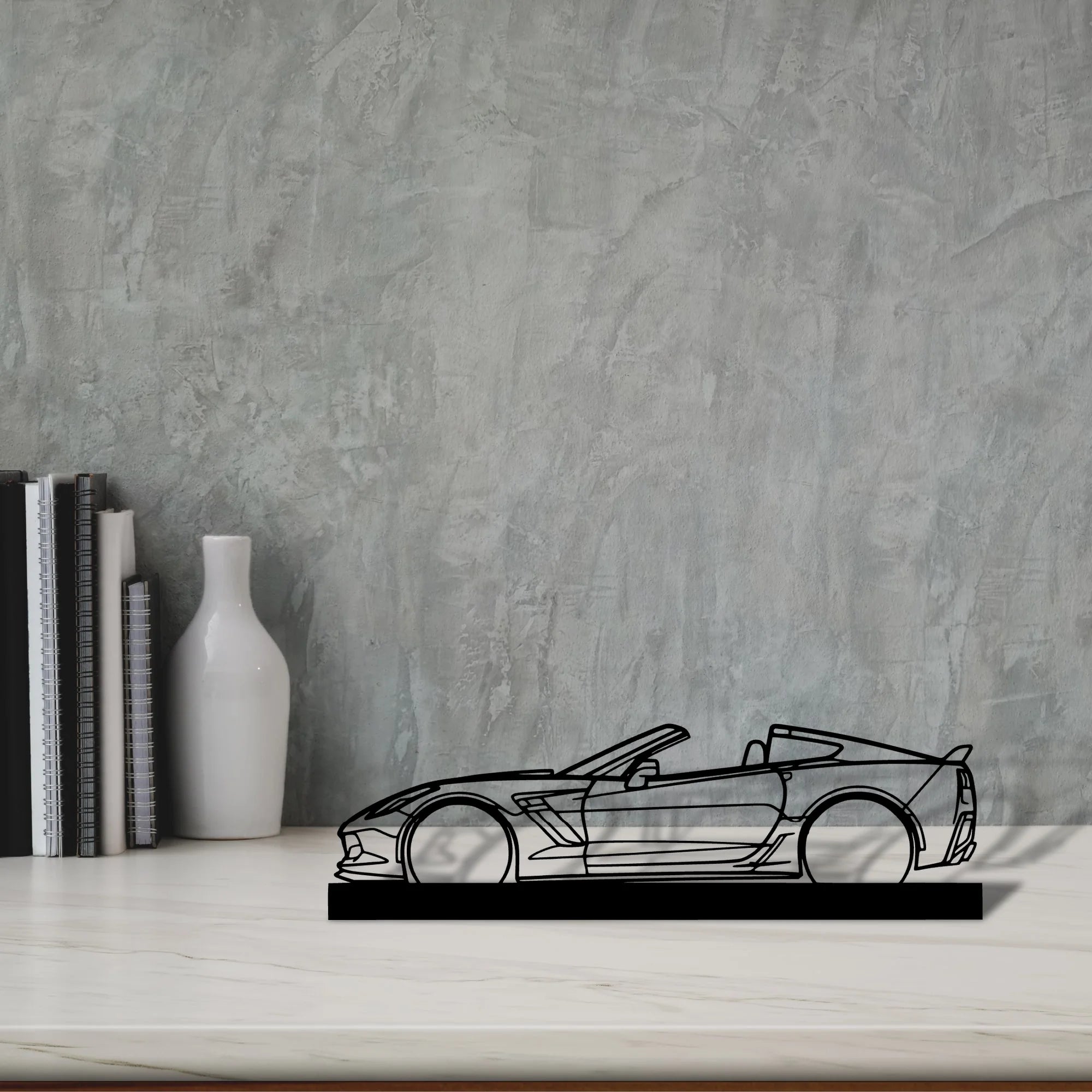 c7-z06-top-off Silhouette Metal Art Stand - Aero Silhouette