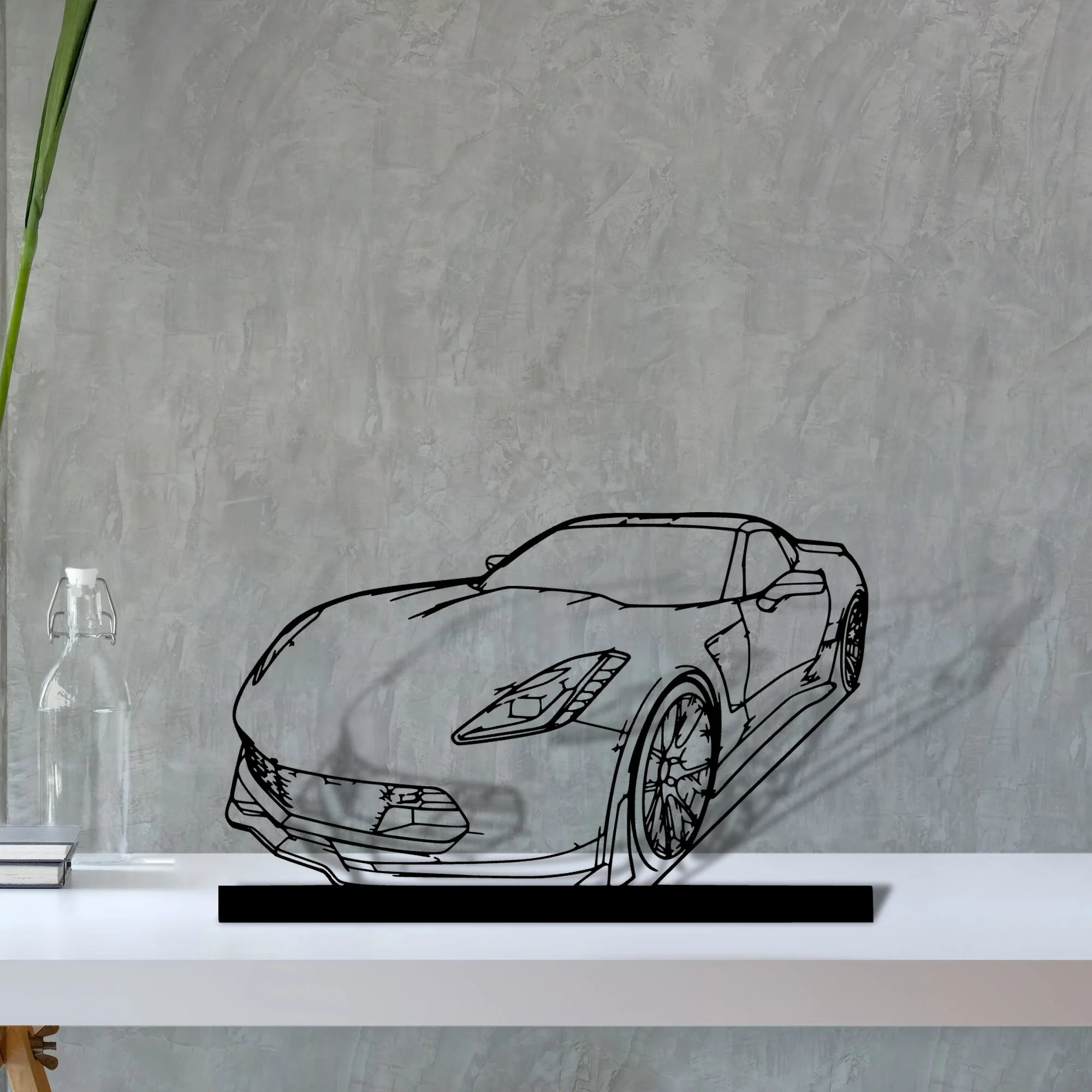 c7-z06 Silhouette Metal Art Stand - Aero Silhouette
