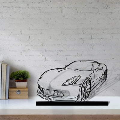 c7-z06 Silhouette Metal Art Stand - Aero Silhouette