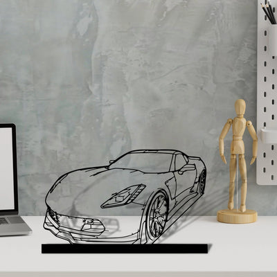 c7-z06 Silhouette Metal Art Stand - Aero Silhouette