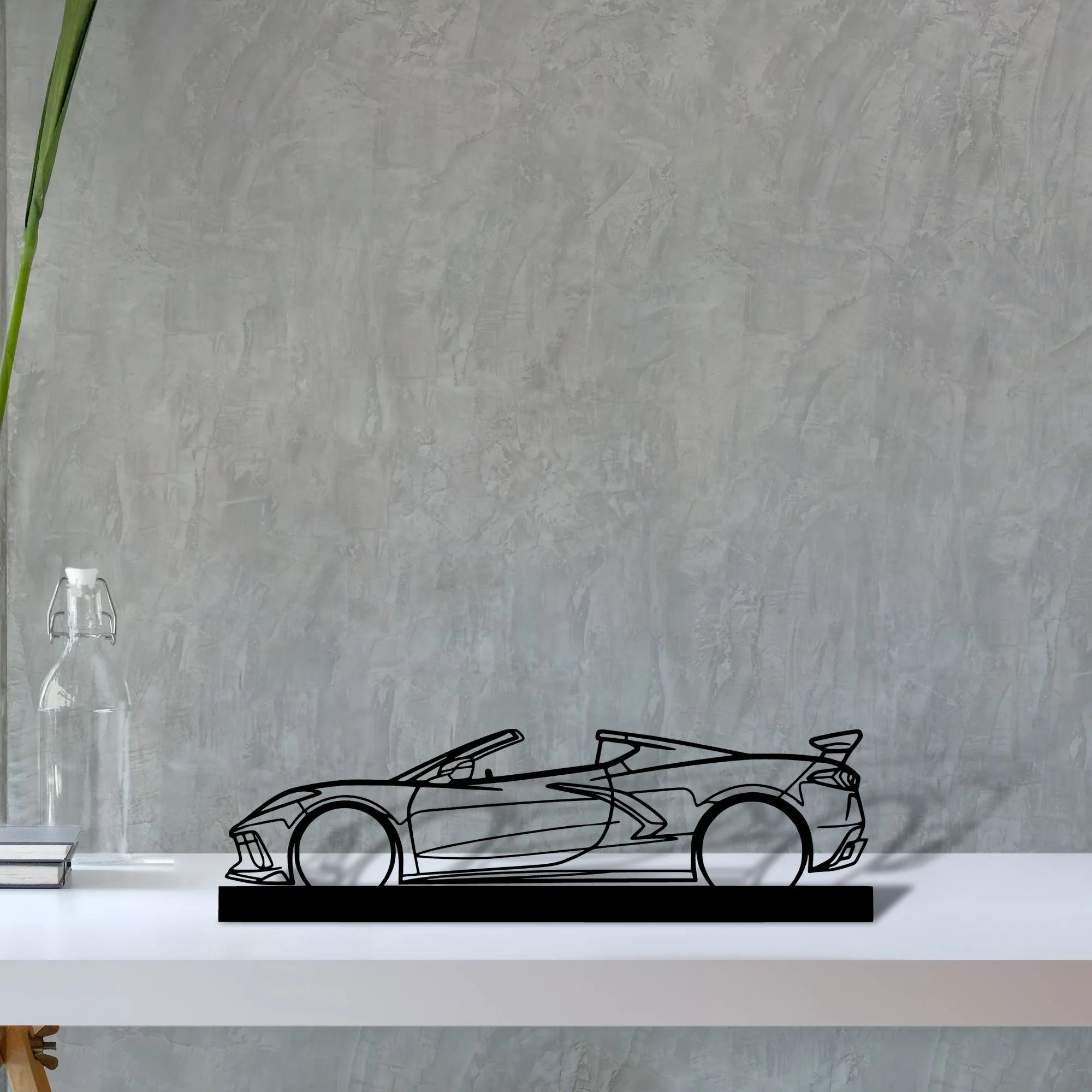 c8-convertible Silhouette Metal Art Stand - Aero Silhouette