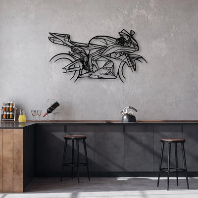 CBR 600RR 2009 Classic Motorcycle Silhouette Metal Wall Art - Moto Garage Decor