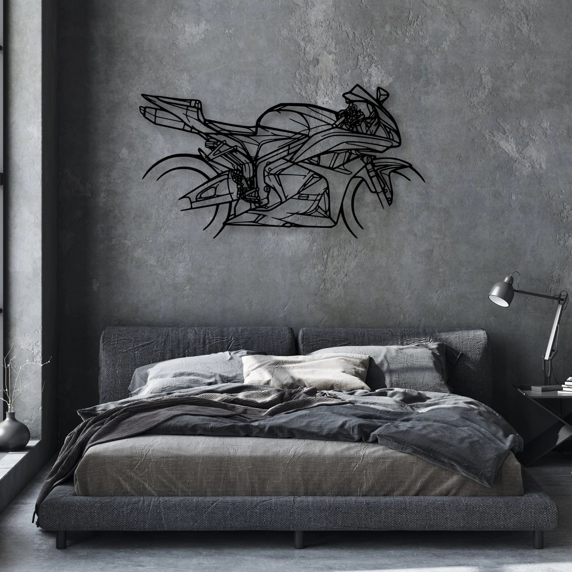 CBR 600RR 2009 Classic Motorcycle Silhouette Metal Wall Art - Moto Garage Decor