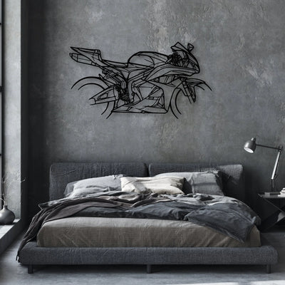 CBR 600RR 2009 Classic Motorcycle Silhouette Metal Wall Art - Moto Garage Decor