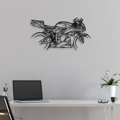 CBR 600RR 2009 Classic Motorcycle Silhouette Metal Wall Art - Moto Garage Decor