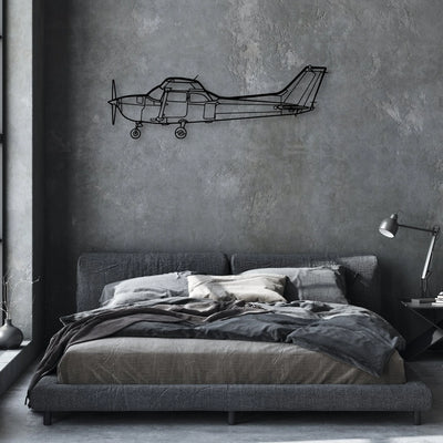 Cesna 172 Classic Aircraft Silhouette Metal Wall Art - Aviation Hangar Decor