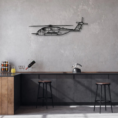 CH-53E Super Stallion Classic Aircraft Silhouette Metal Wall Art - Aviation Hangar Decor