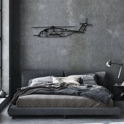 CH-53E Super Stallion Classic Aircraft Silhouette Metal Wall Art - Aviation Hangar Decor