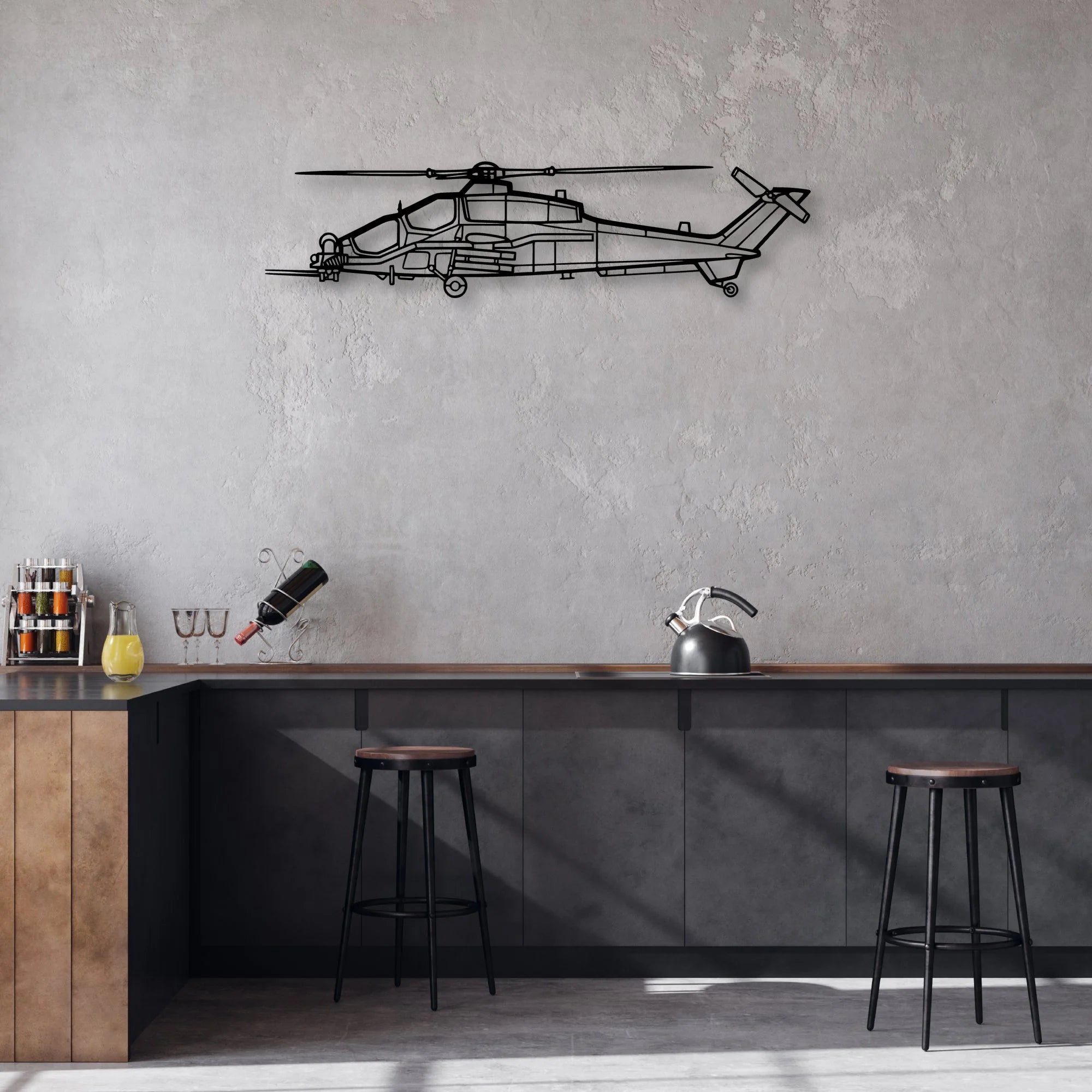 CH-53K King Stallion Classic Aircraft Silhouette Metal Wall Art - Aviation Hangar Decor