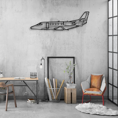Citation II-2 Classic Aircraft Silhouette Metal Wall Art - Aviation Hangar Decor
