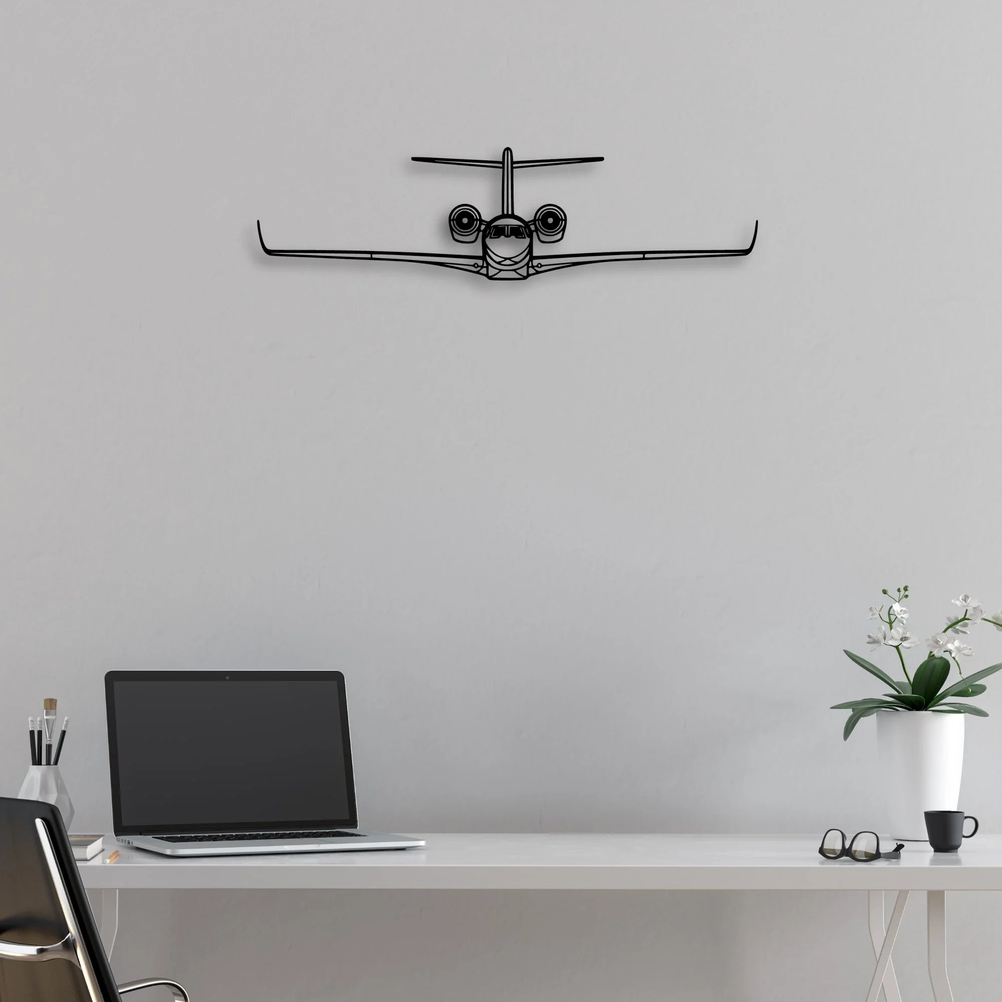 Citation X Classic Aircraft Silhouette Metal Wall Art - Aviation Hangar Decor