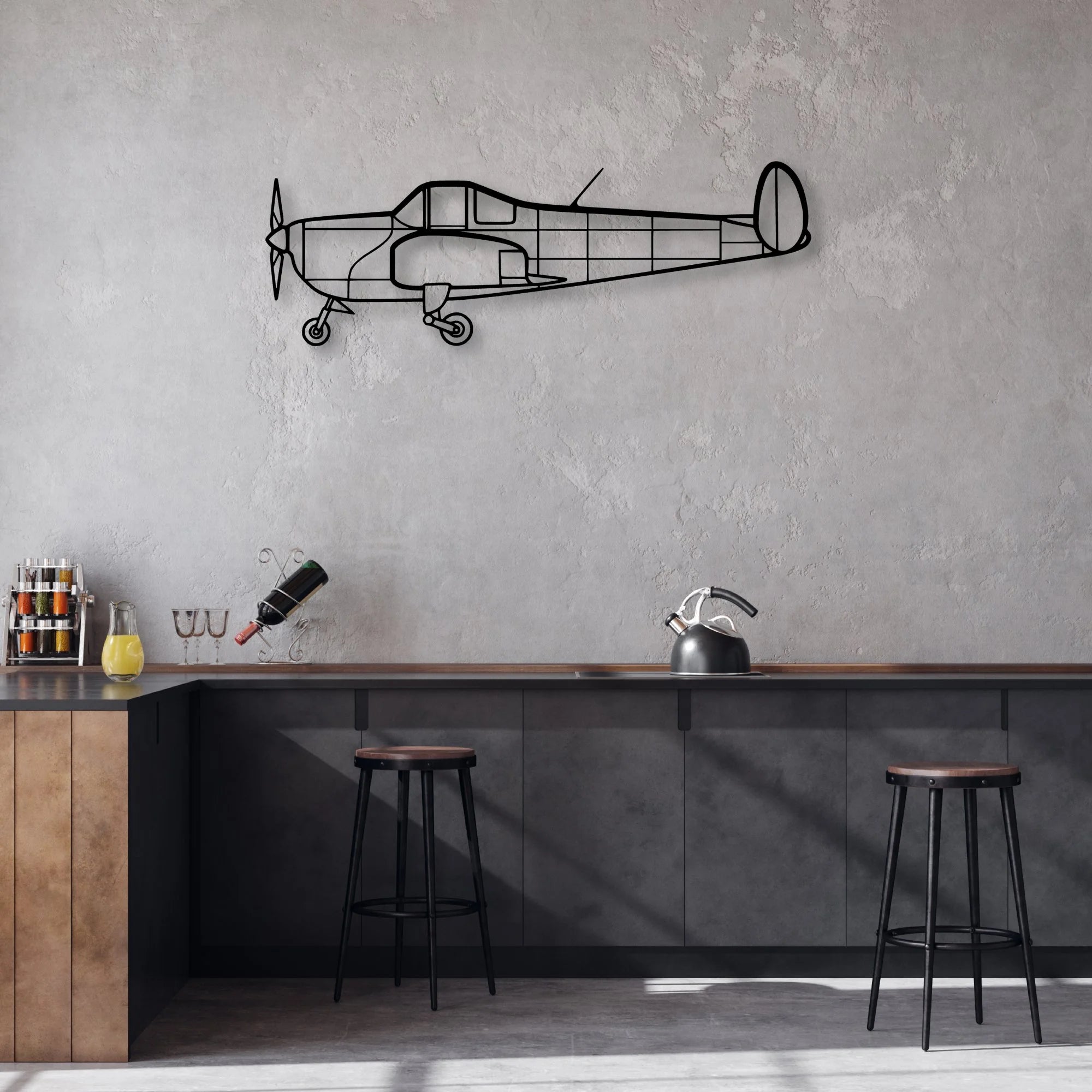 Citation XLS-2 Classic Aircraft Silhouette Metal Wall Art - Aviation Hangar Decor