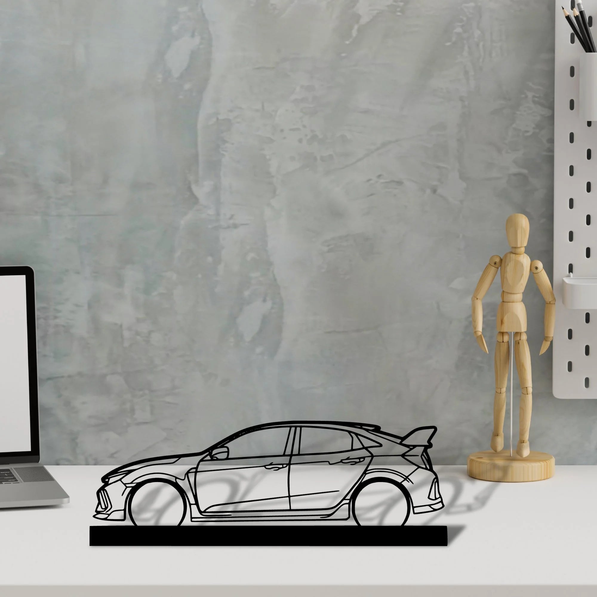 civic-type-r-fk8 Silhouette Metal Art Stand - Aero Silhouette