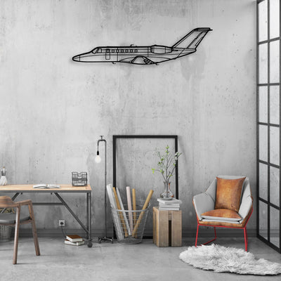 CJ3 3 Classic Aircraft Silhouette Metal Wall Art - Aviation Hangar Decor