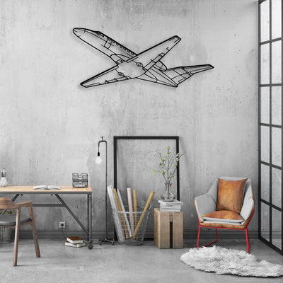 CJ3 Classic Aircraft Silhouette Metal Wall Art - Aviation Hangar Decor