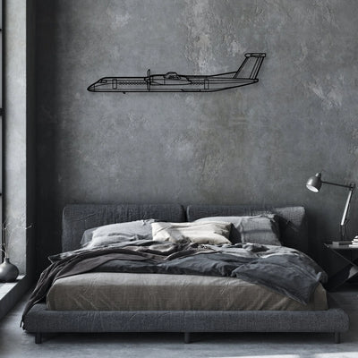 Dash 8 Q400 2 Classic Aircraft Silhouette Metal Wall Art - Aviation Hangar Decor