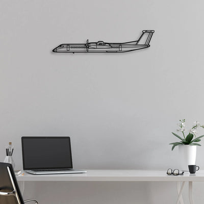 Dash 8 Q400 2 Classic Aircraft Silhouette Metal Wall Art - Aviation Hangar Decor
