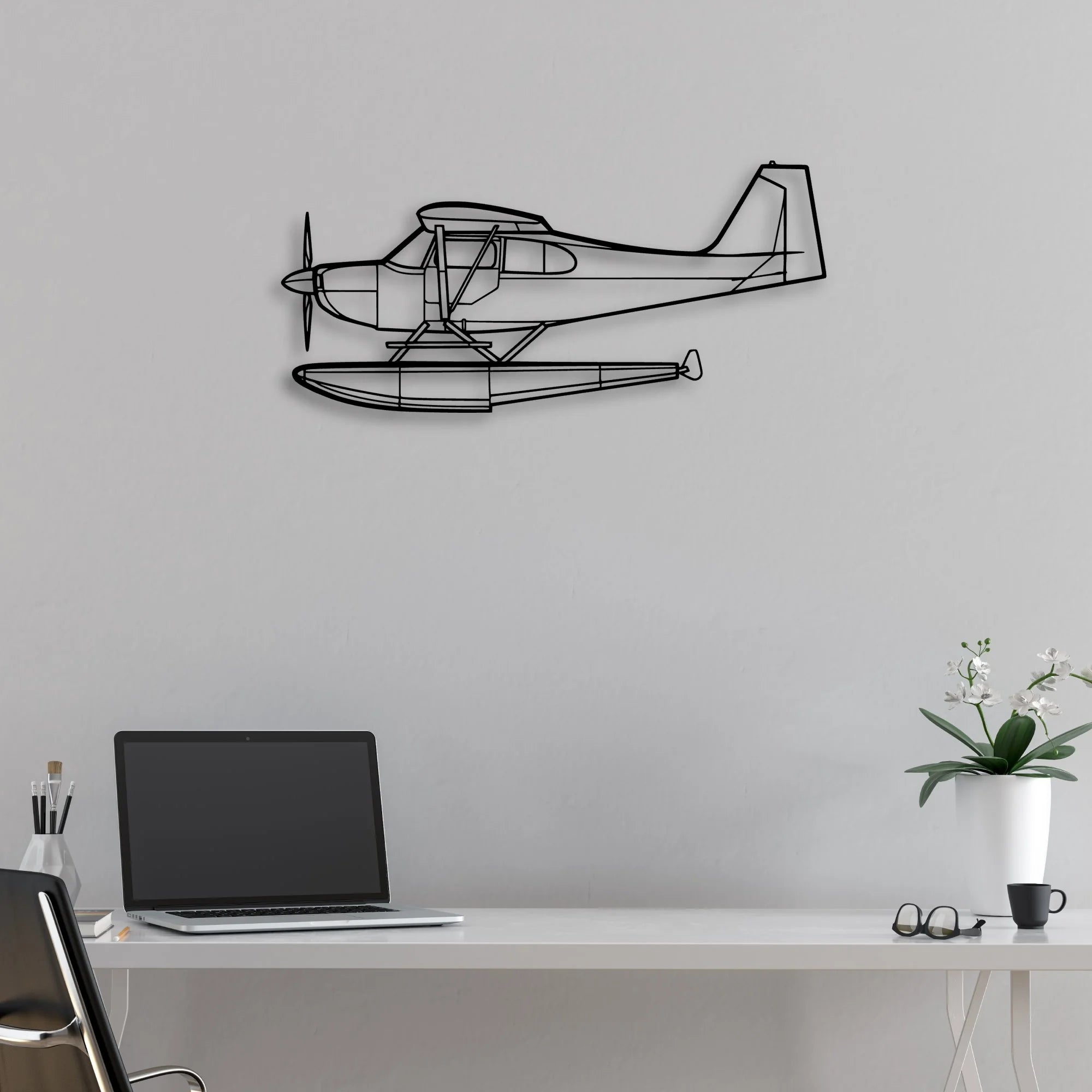 Dauphin AS365N3 Classic Aircraft Silhouette Metal Wall Art - Aviation Hangar Decor