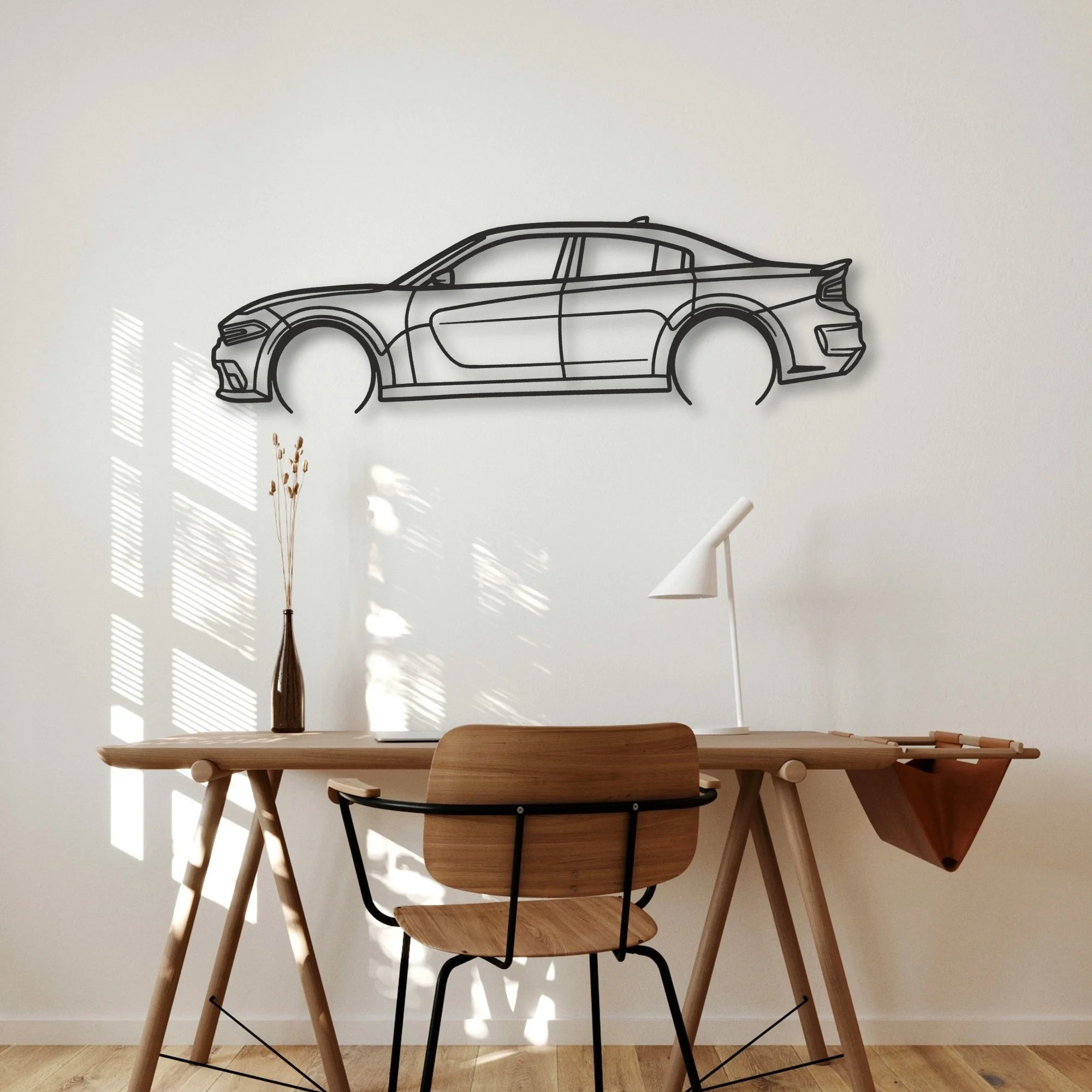 Dodge Charger SRT Classic Silhouette Metal Wall Art - Automotive Garage Decor
