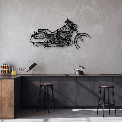 Dyna Low Rider 2008 Classic Motorcycle Silhouette Metal Wall Art - Moto Garage Decor
