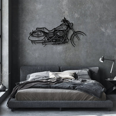 Dyna Low Rider 2008 Classic Motorcycle Silhouette Metal Wall Art - Moto Garage Decor