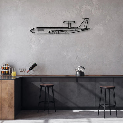 E-3C Sentry Classic Aircraft Silhouette Metal Wall Art - Aviation Hangar Decor