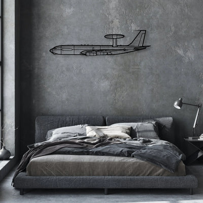 E-3C Sentry Classic Aircraft Silhouette Metal Wall Art - Aviation Hangar Decor