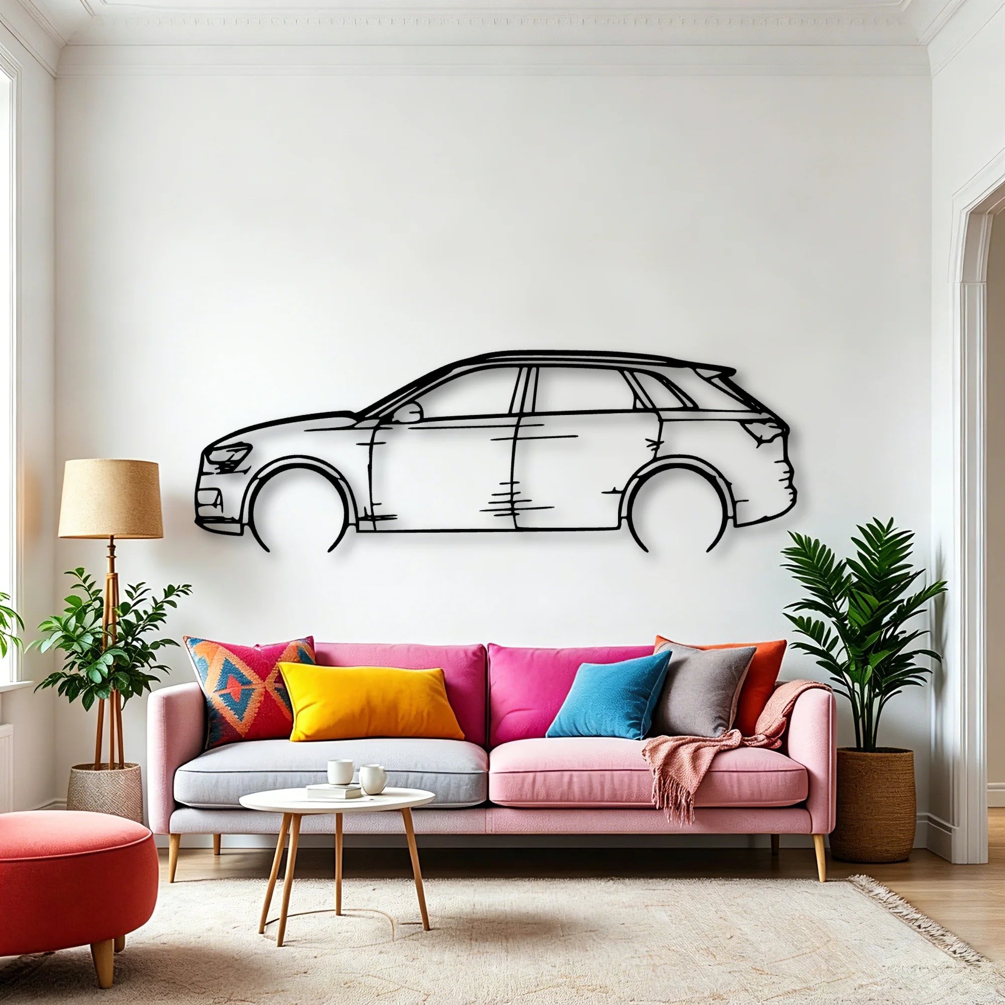 E Tron 2022 Classic Silhouette Metal Wall Art - Automotive Garage Decor