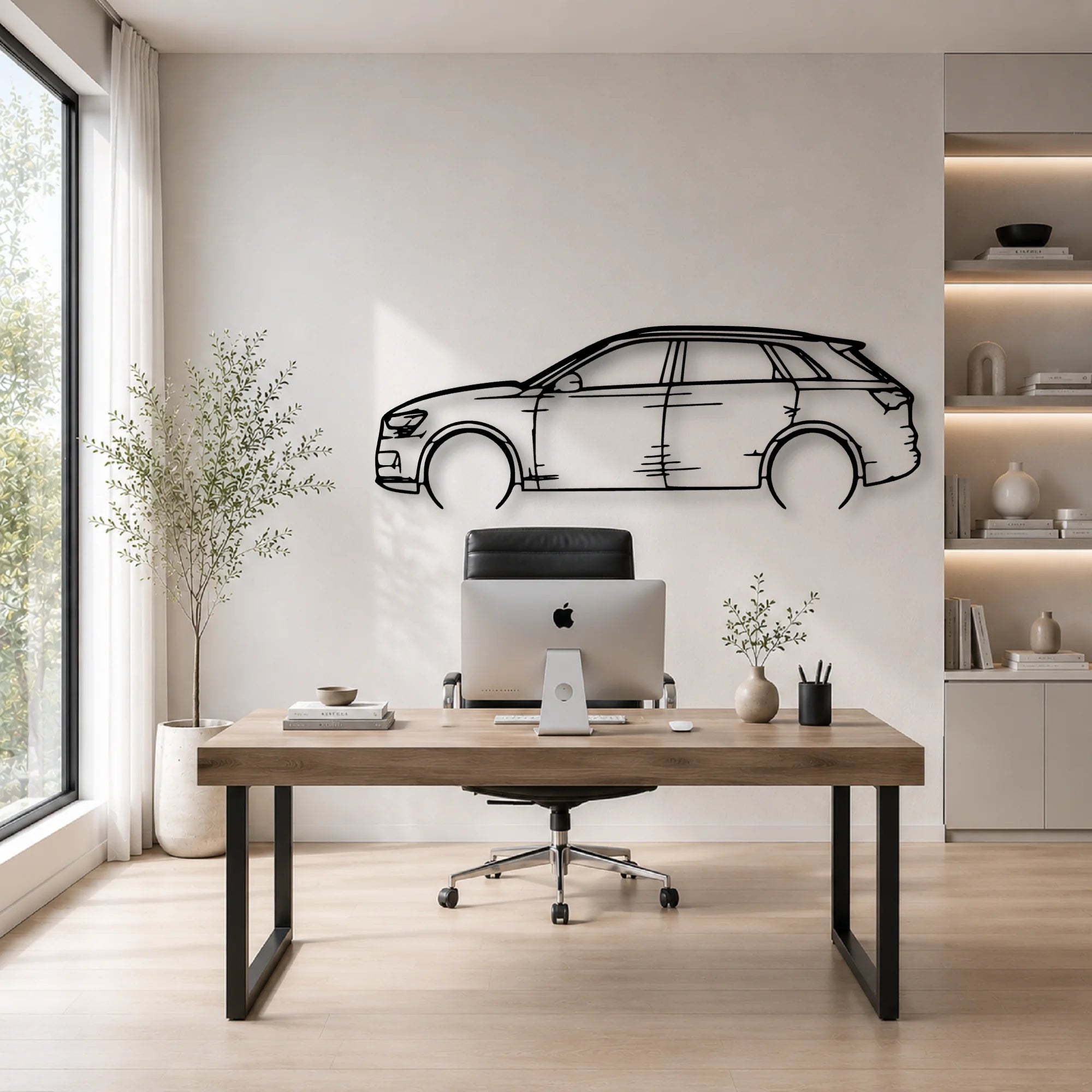 E Tron 2022 Classic Silhouette Metal Wall Art - Automotive Garage Decor