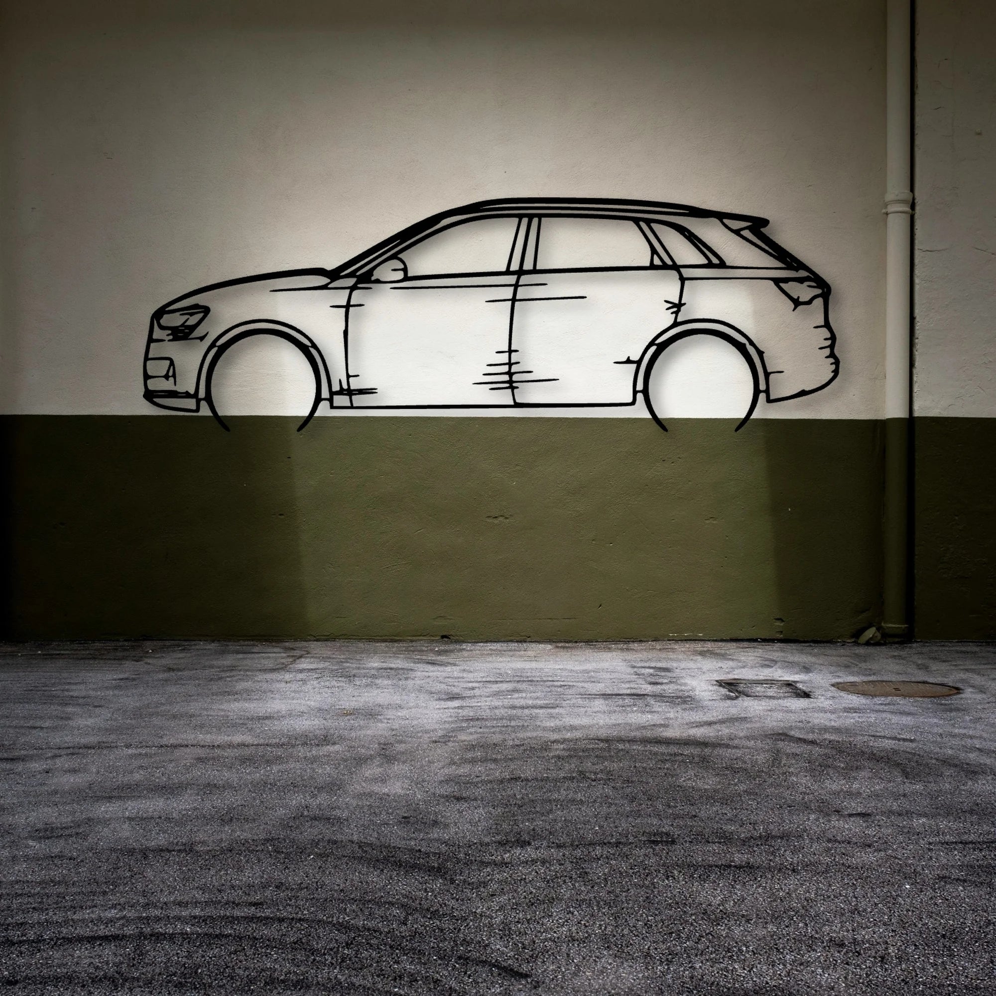 E Tron 2022 Classic Silhouette Metal Wall Art - Automotive Garage Decor