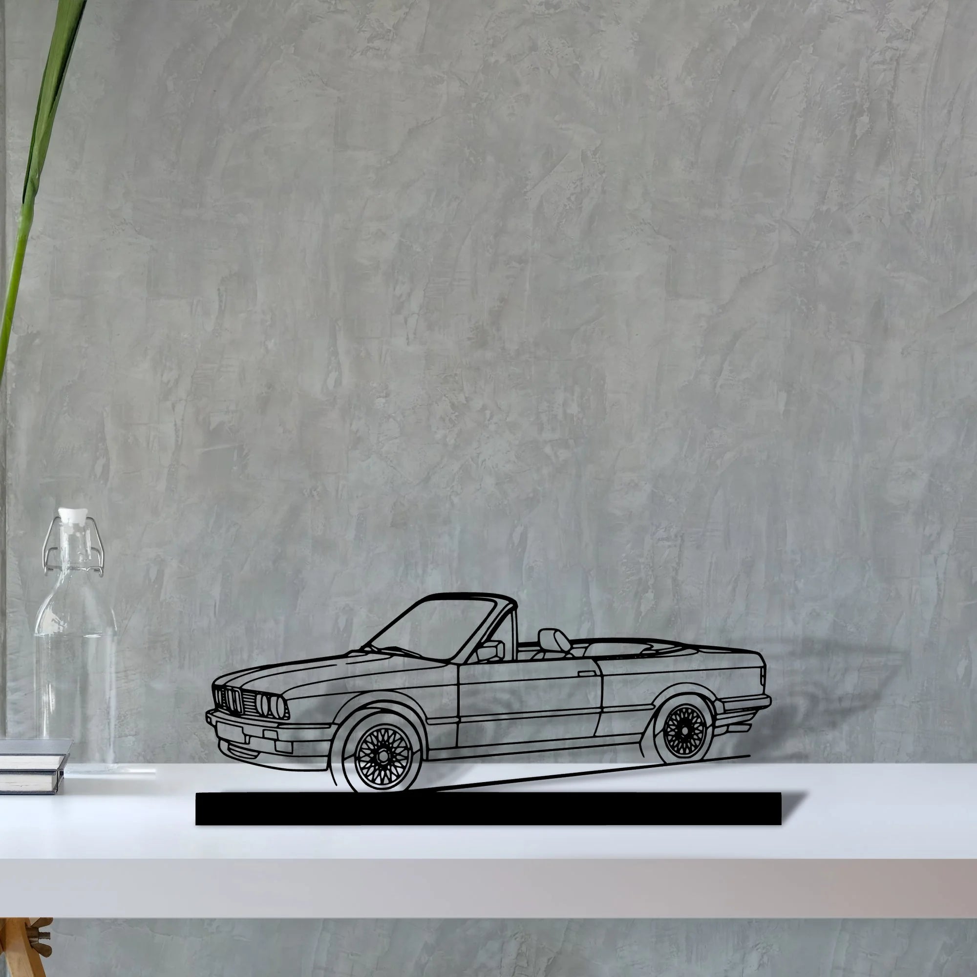 e30-convertible Silhouette Metal Art Stand - Aero Silhouette