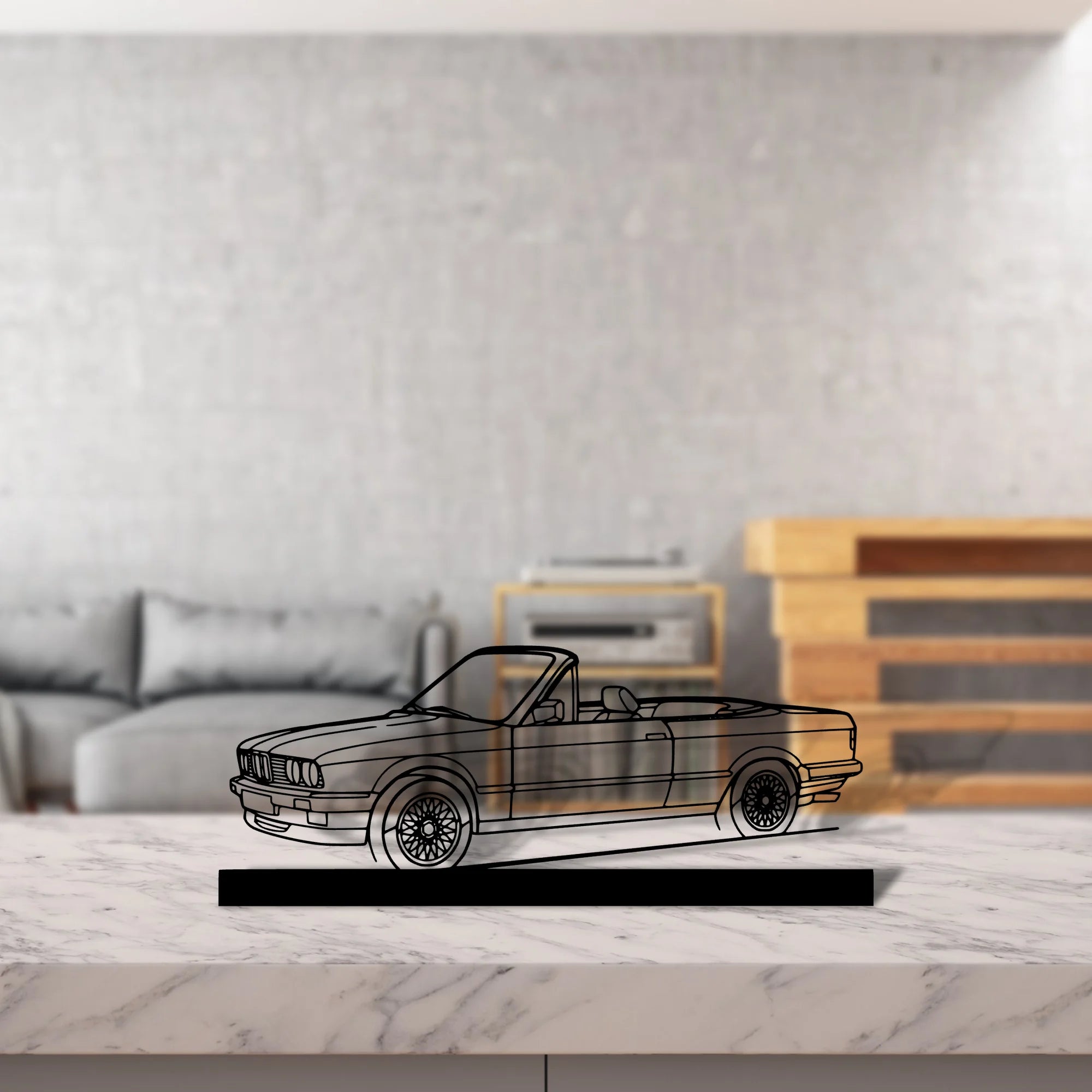 e30-convertible Silhouette Metal Art Stand - Aero Silhouette