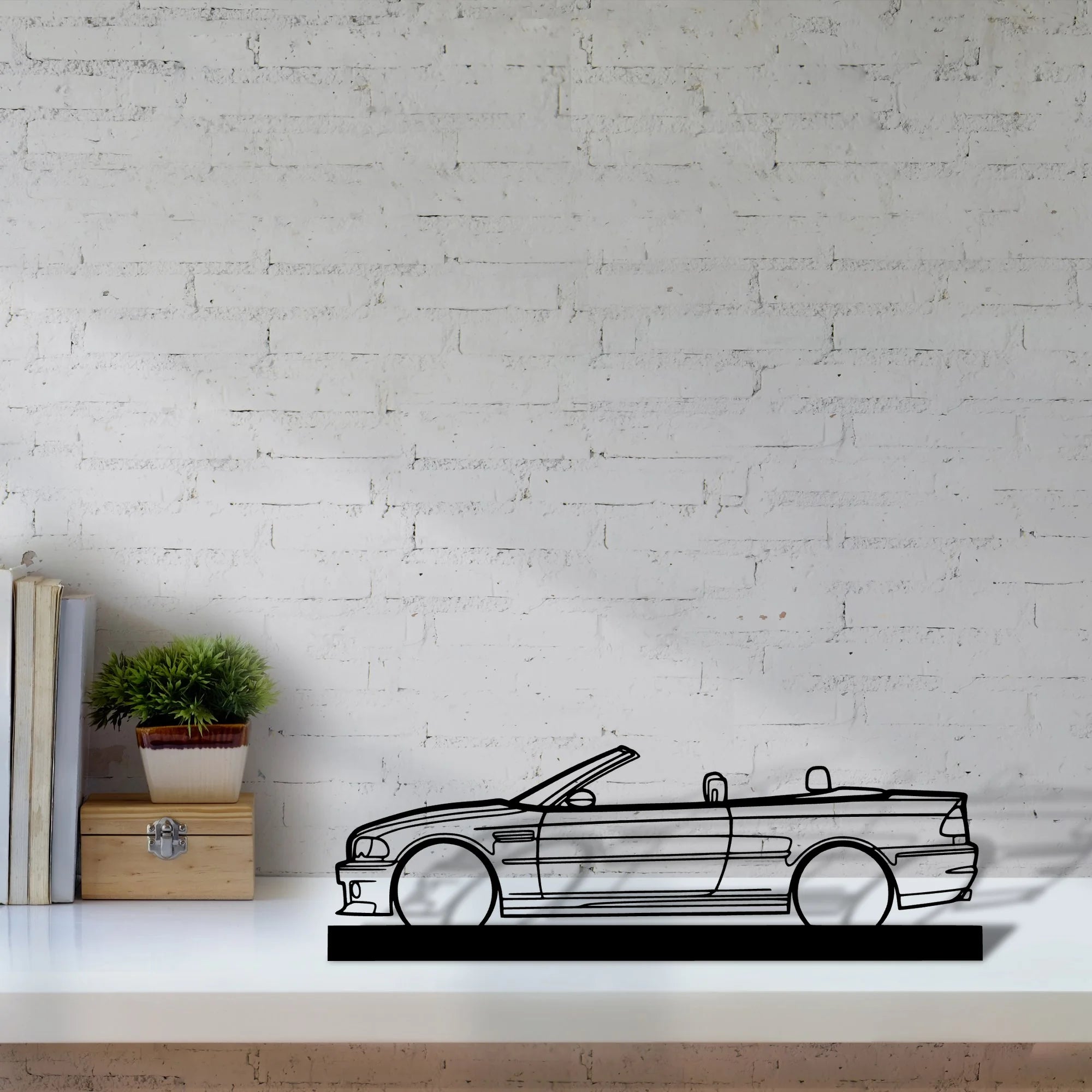 e46-m3-convertible Silhouette Metal Art Stand - Aero Silhouette