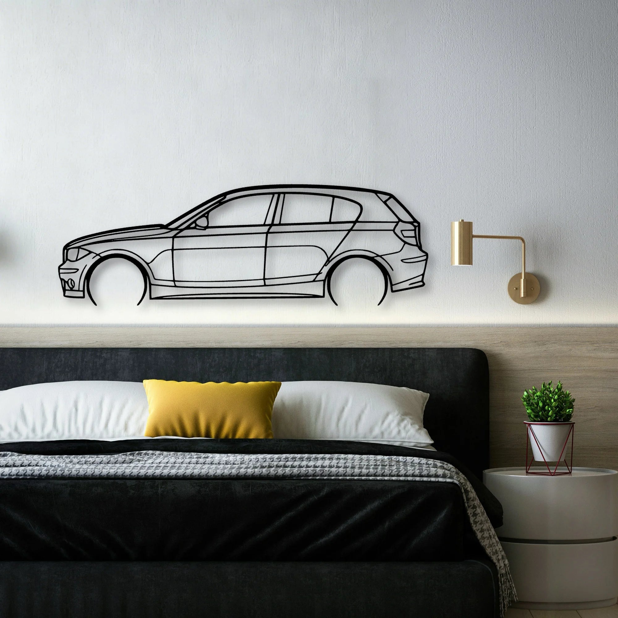 E87 Classic Silhouette Metal Wall Art - Automotive Garage Decor