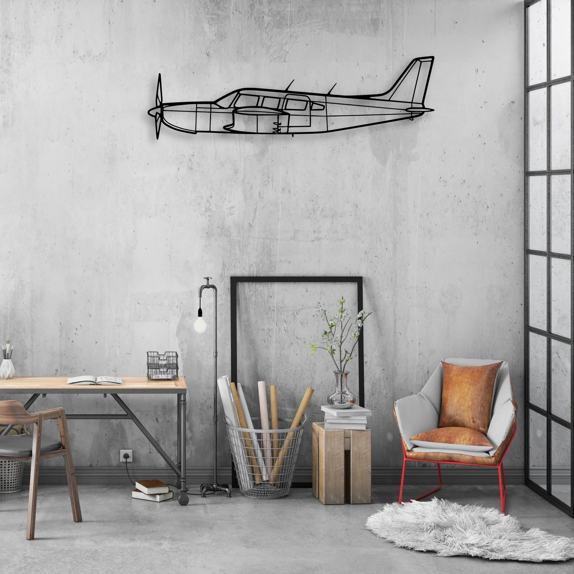 EC120 Classic Aircraft Silhouette Metal Wall Art - Aviation Hangar Decor