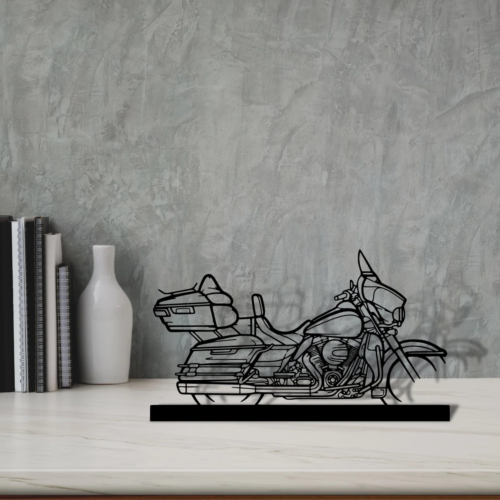 electra-glide Silhouette Metal Art Stand - Aero Silhouette