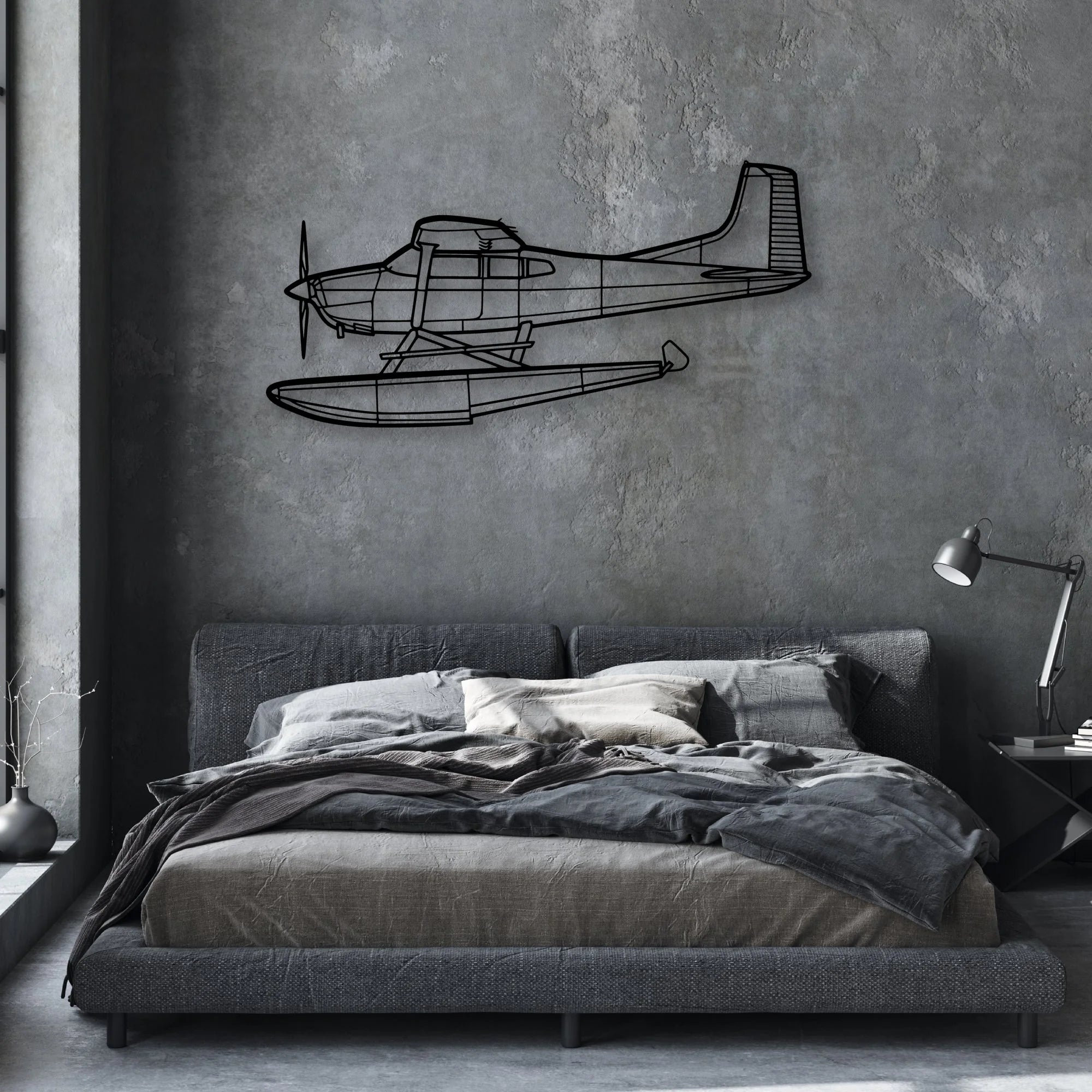 F-16C Missiles Classic Aircraft Silhouette Metal Wall Art - Aviation Hangar Decor
