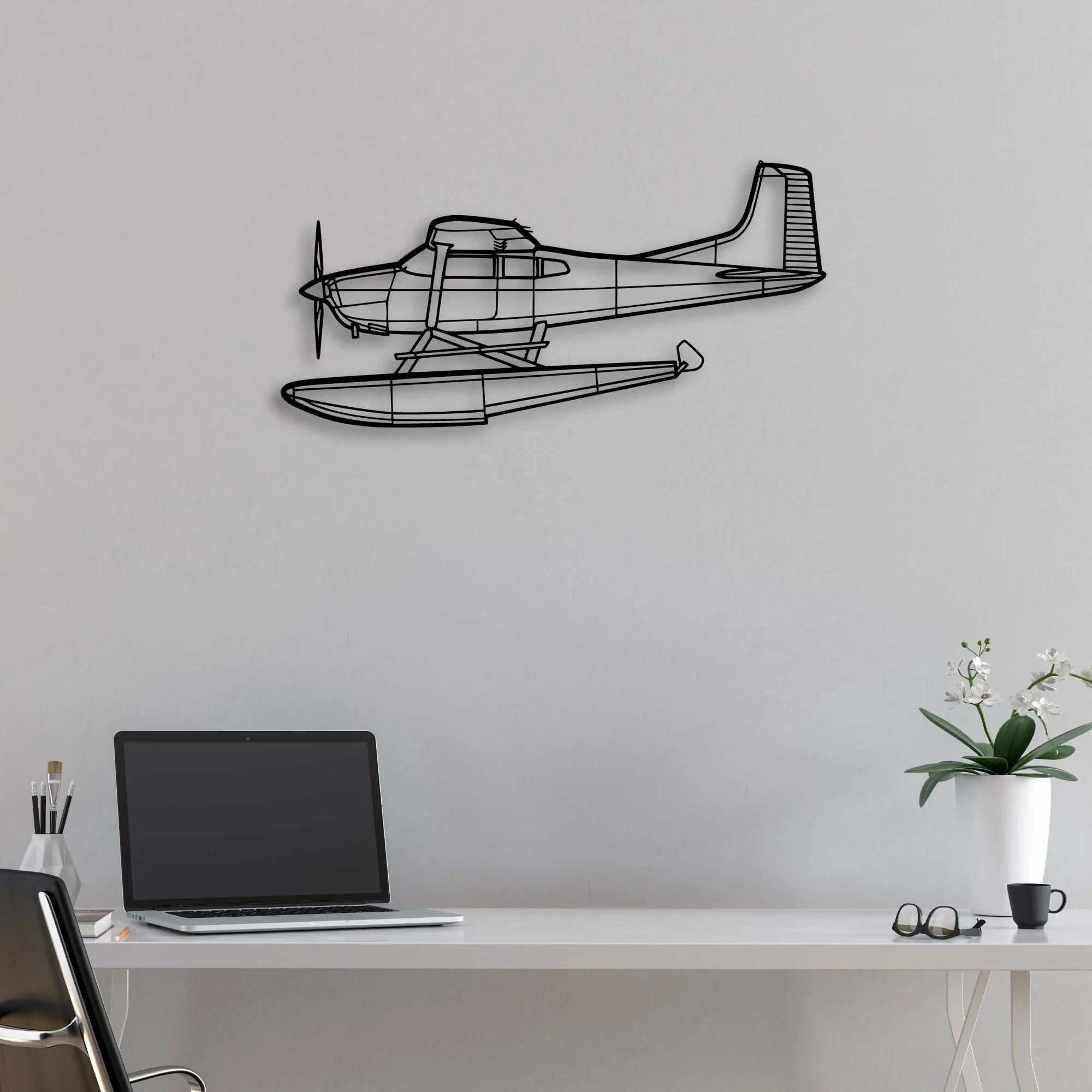 F-16C Missiles Classic Aircraft Silhouette Metal Wall Art - Aviation Hangar Decor