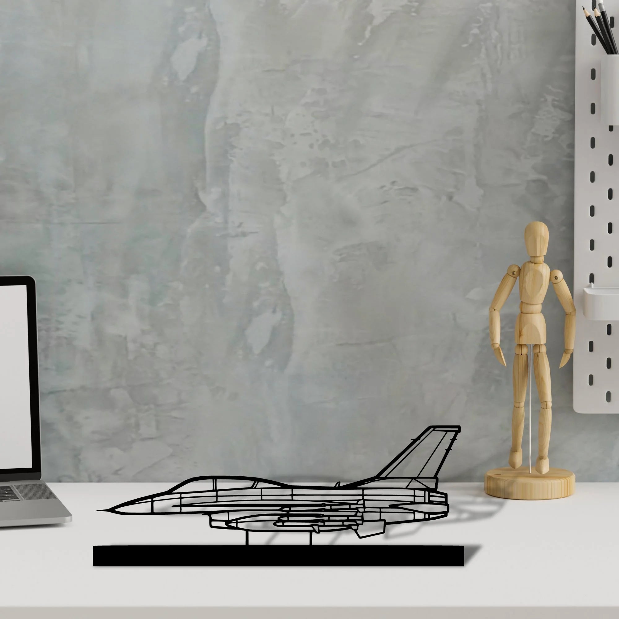 f-16d-2 Silhouette Metal Art Stand - Aero Silhouette