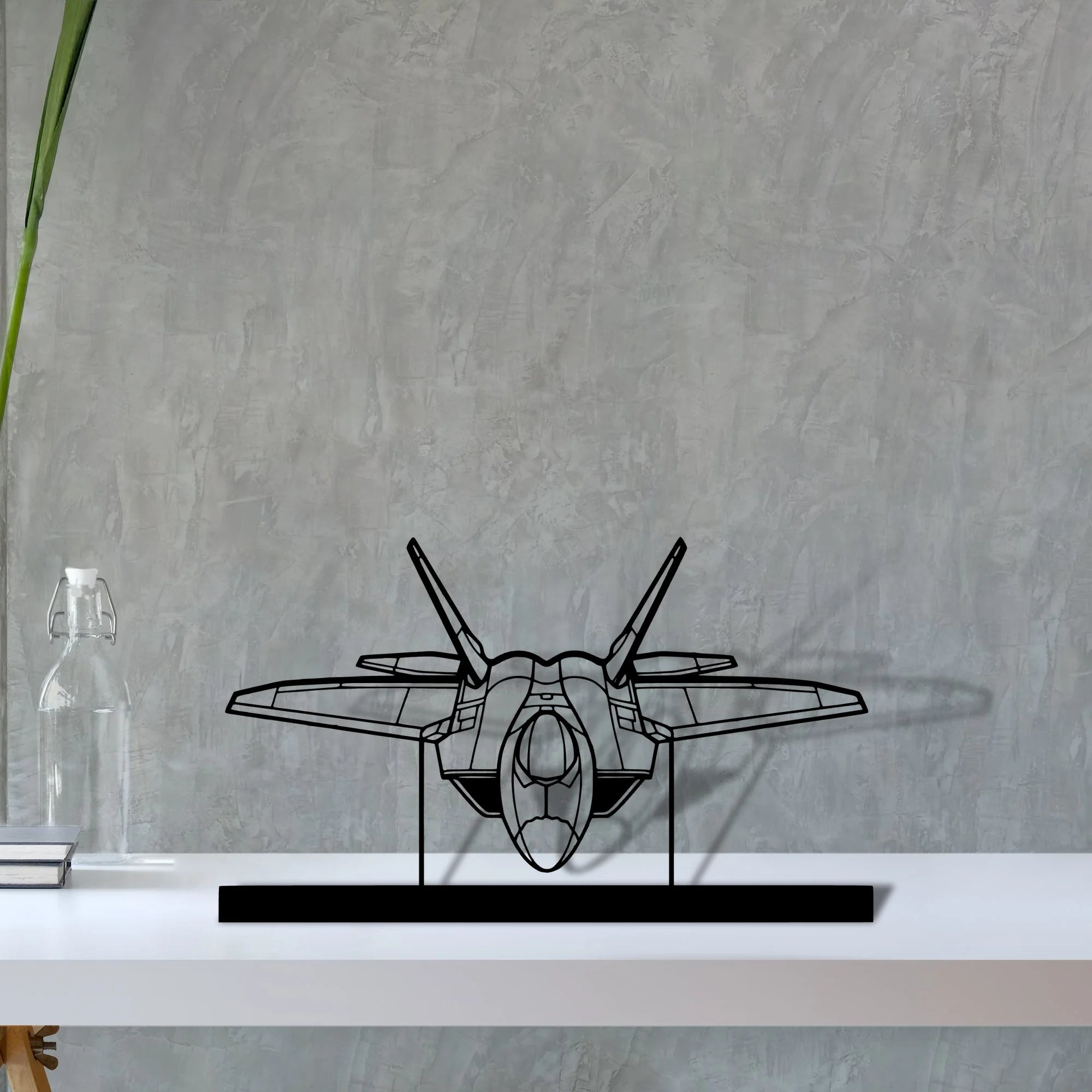 f-22-raptor-4 Silhouette Metal Art Stand - Aero Silhouette