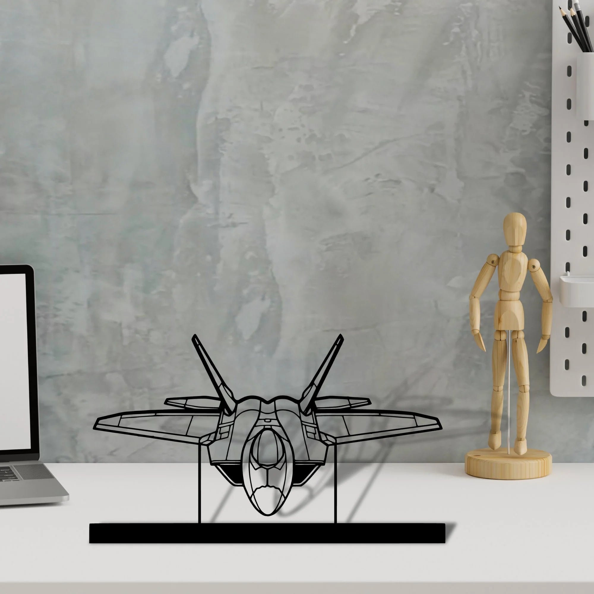 f-22-raptor-4 Silhouette Metal Art Stand - Aero Silhouette