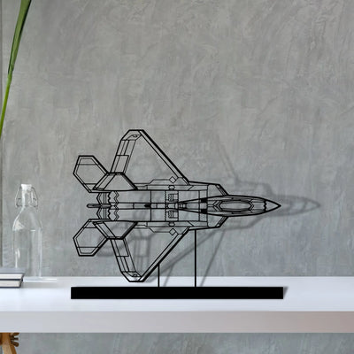 f-22-raptor-6 Silhouette Metal Art Stand - Aero Silhouette