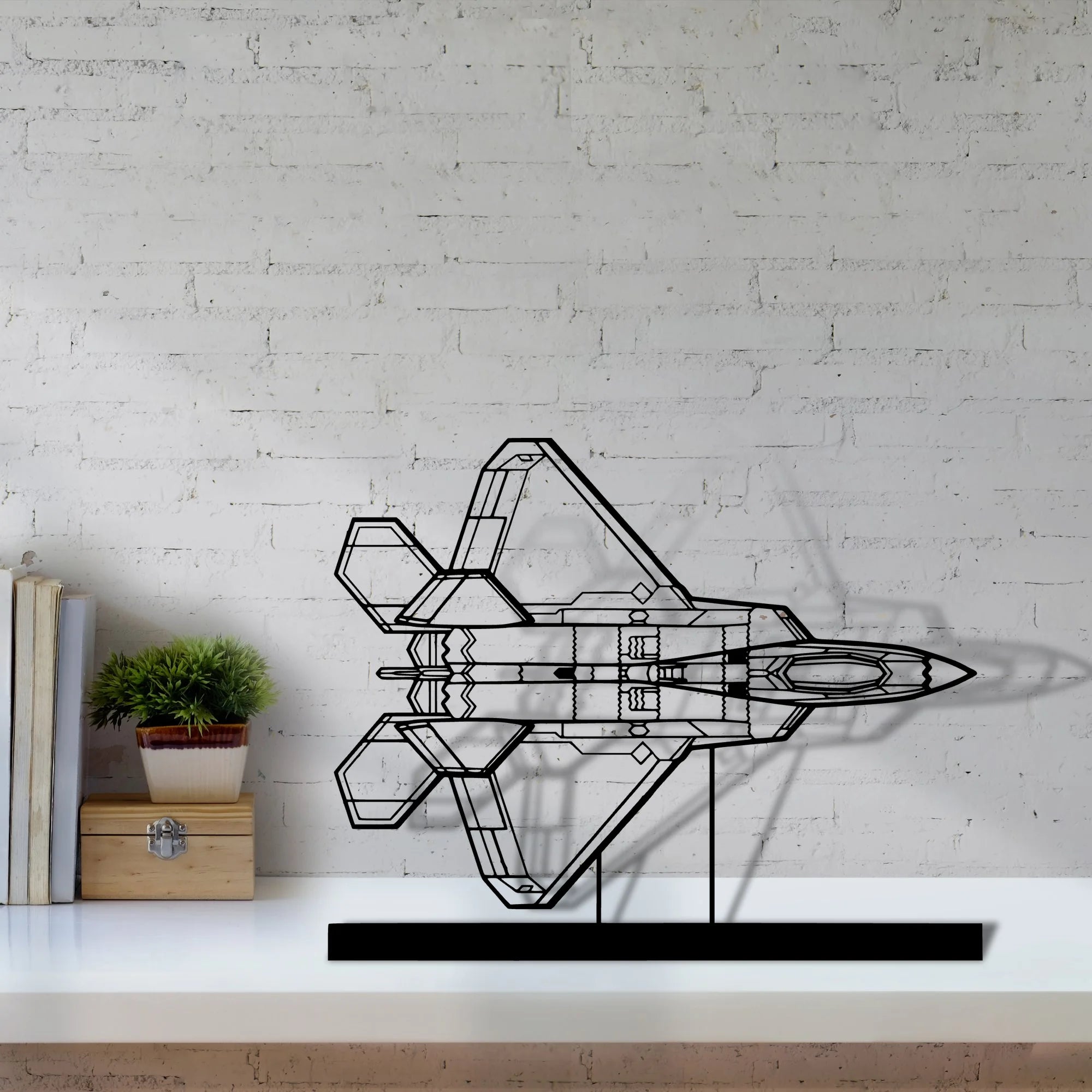 f-22-raptor-6 Silhouette Metal Art Stand - Aero Silhouette