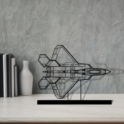 f-22-raptor-6 Silhouette Metal Art Stand - Aero Silhouette